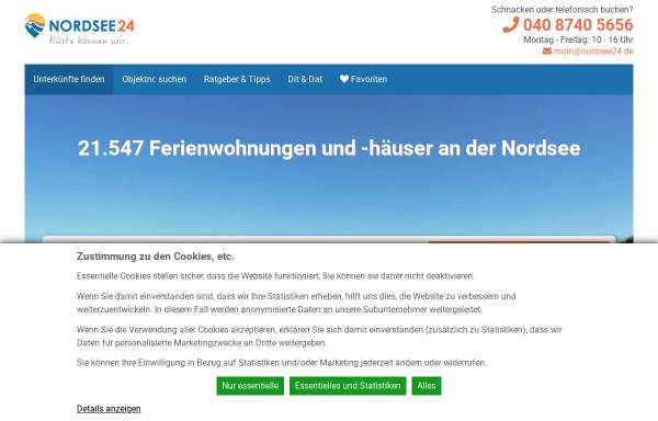 Vorschau von www.nordsee24.de, Nordsee24.de