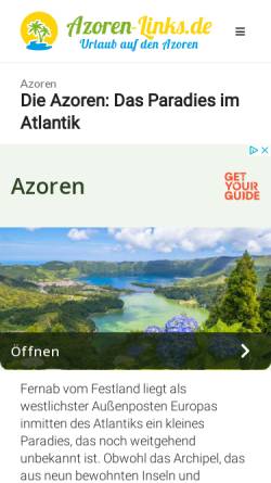 Vorschau der mobilen Webseite www.azoren-links.de, Carsten Mundt: Azoren