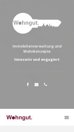 Vorschau der mobilen Webseite www.wohngut-flensburg.de, Wohngut Immobilienverwaltung, Benedita Barttels Antonio