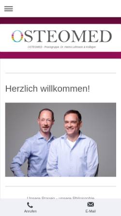 Vorschau der mobilen Webseite www.osteomed-dr-lehmann-mannheim.de, OSTEOMED - Dr. Hanno Lehmann