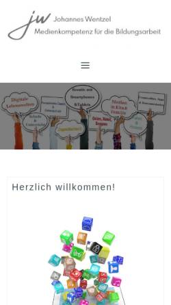 Vorschau der mobilen Webseite www.nethex.de, Johannes Wentzel, Medienkompetenz für die Bildungsarbeit