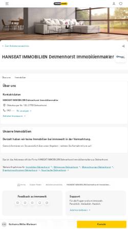 Vorschau der mobilen Webseite www.immobiliendelmenhorst.de, Hanseat Immobilien Delmenhorst