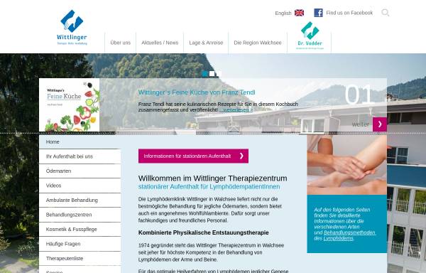 Vorschau von www.wittlinger-therapiezentrum.com, Lymphklinik Wittlinger Therapiezentrum