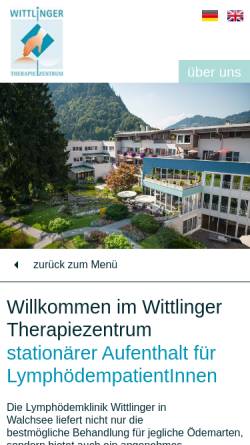 Vorschau der mobilen Webseite www.wittlinger-therapiezentrum.com, Lymphklinik Wittlinger Therapiezentrum
