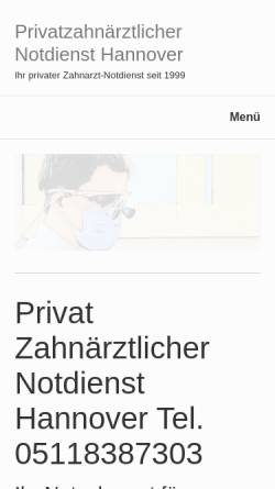 Vorschau der mobilen Webseite www.privatzahnaerztlicher-notdienst.de, Dr. med. dent. Michael Bahns