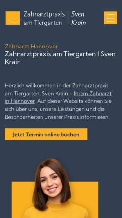 Vorschau der mobilen Webseite www.zahnarztpraxis-am-tiergarten.de, Zahnarztpraxis am Tiergarten