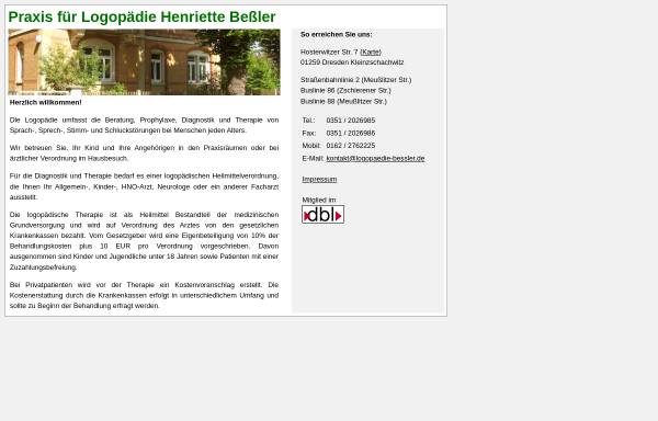 Vorschau von www.logopaedie-bessler.de, Praxis für Logopädie Henriette Beßler