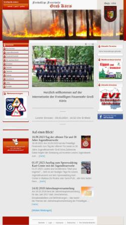 Vorschau der mobilen Webseite www.feuerwehr-grosskoeris.de, Freiwillige Feuerwehr Groß Köris