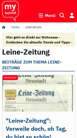 Vorschau der mobilen Webseite www.myheimat.de, Leine-Zeitung by myheimat.de