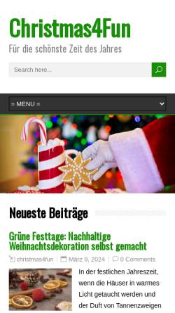 Vorschau der mobilen Webseite www.christmas4fun.de, Heidis Weihnachtsseite - Heidi Heinrich