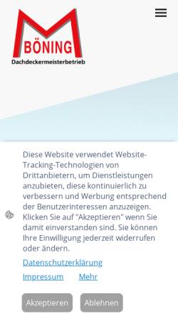Vorschau der mobilen Webseite www.dachdecker-isernhagen.de, Dachdeckermeisterbetrieb M. Böning GbR