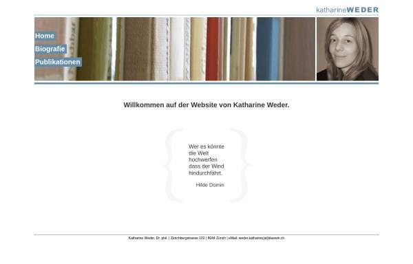 Vorschau von www.katharineweder.ch, Weder, Dr. phil. Katharine