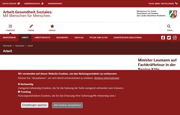 Vorschau von www.arbeit.nrw.de, Arbeitspolitik in Nordrhein-Westfalen