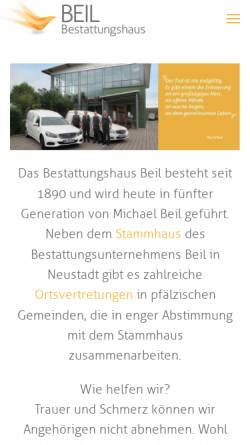 Vorschau der mobilen Webseite www.bestattungshaus-beil.de, Bestattungshaus Michael Beil