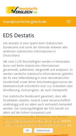 Vorschau der mobilen Webseite www.eds-destatis.de, Statistisches Bundesamt, EDS Europäischer Datenservice