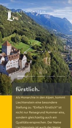 Vorschau der mobilen Webseite www.liechtenstein.li, Fürstentum Liechtenstein