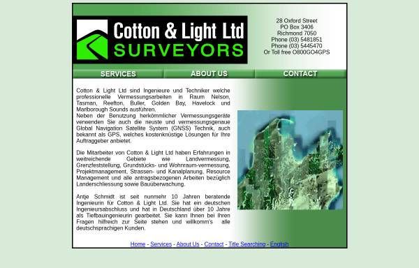 Vorschau von cottonandlight.co.nz, Cotton and Light Ltd. Surveyors