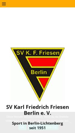 Vorschau der mobilen Webseite www.svkff.de, SV Karl Friedrich Friesen Berlin e. V.