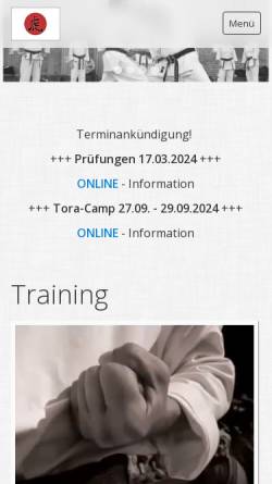 Vorschau der mobilen Webseite tora-shotokan-karate.de, Tora Shotokan Karate