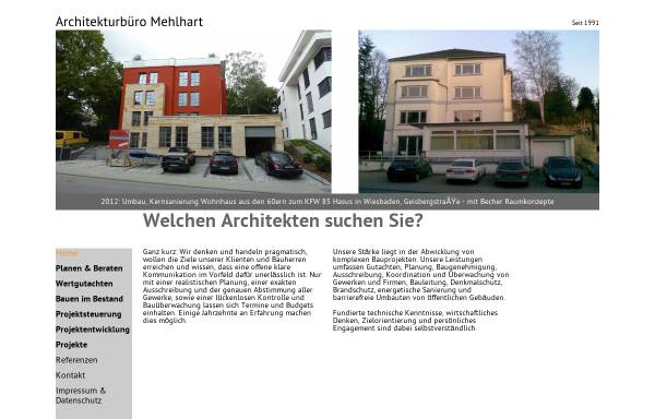 Vorschau von www.mehlhart.com, Architekturbüro Mehlhart