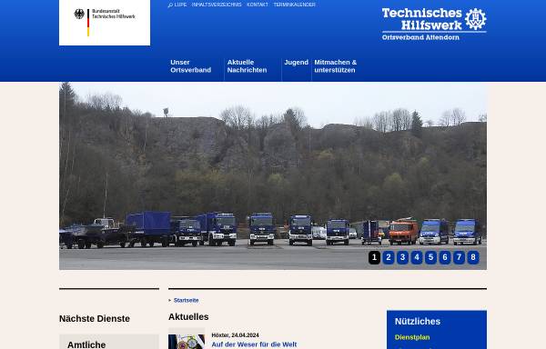 Vorschau von www.thw-attendorn.de, Technisches Hilfswerk, Ortsverband Attendorn