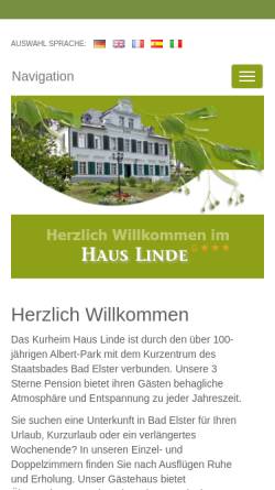 Vorschau der mobilen Webseite www.kurheim-linde.de, Haus Linde
