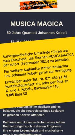 Vorschau der mobilen Webseite quantett.ch, Quantett Johannes Kobelt