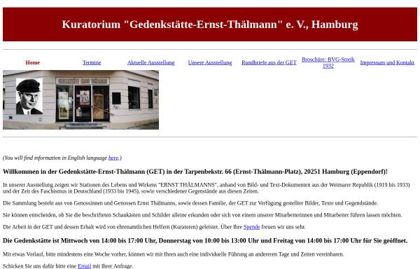 Vorschau von www.thaelmann-gedenkstaette.de, Gedenkstaette Ernst Thälmann