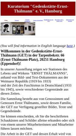 Vorschau der mobilen Webseite www.thaelmann-gedenkstaette.de, Gedenkstaette Ernst Thälmann