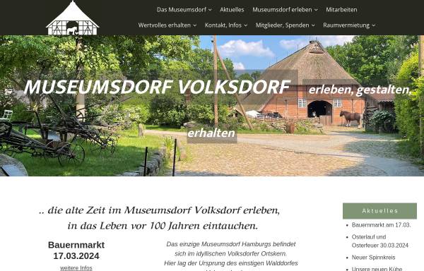 Vorschau von www.museumsdorf-volksdorf.de, Museumsdorf Volksdorf
