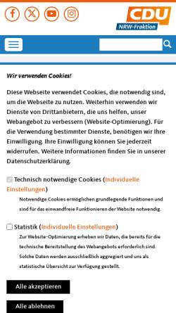 Vorschau der mobilen Webseite www.cdu-nrw-fraktion.de, CDU Landtagsfraktion NRW