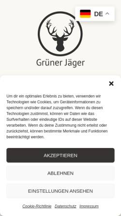 Vorschau der mobilen Webseite www.hotelgruenerjaeger.de, Grüner Jäger
