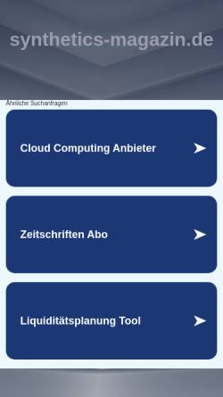 Vorschau der mobilen Webseite www.synthetics-magazin.de, Synthetics