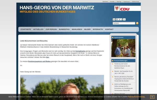Vorschau von www.von-der-marwitz-mdb.de, Marwitz, Hans-Georg von der (MdB)