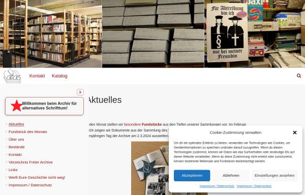 Vorschau von afas-archiv.de, Archiv für alternatives Schrifttum (afas)
