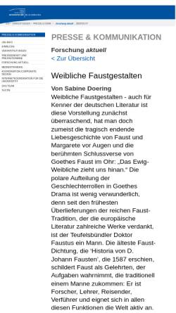 Vorschau der mobilen Webseite www.presse.uni-oldenburg.de, Weibliche Faustgestalten