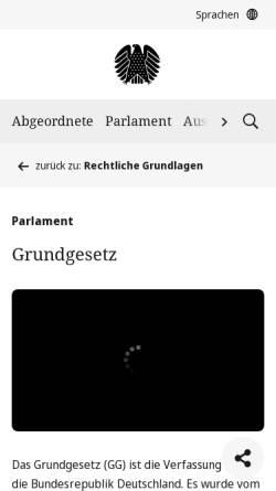 Vorschau der mobilen Webseite www.bundestag.de, Grundgesetz für die Bundesrepublik Deutschland