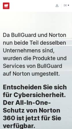 Vorschau der mobilen Webseite www.bullguard.com, Bullguard Internet Security