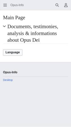 Vorschau der mobilen Webseite www.opus-info.org, Opus Dei Info