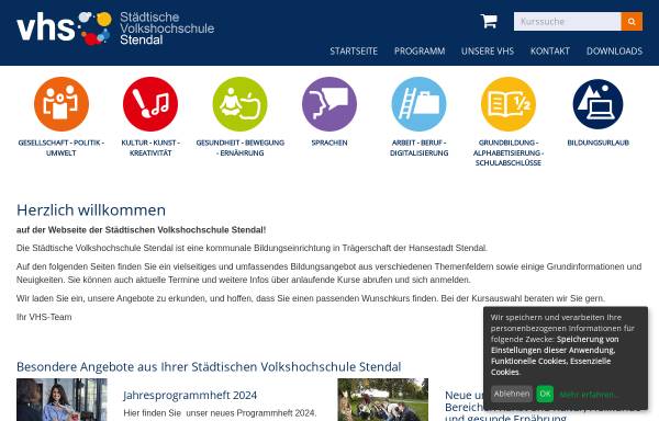 Vorschau von www.vhs-stendal.de, Städtische Volkshochschule Stendal