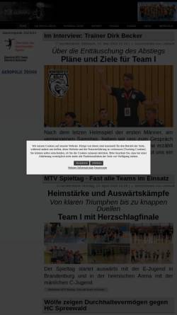Vorschau der mobilen Webseite www.handballfreunde-mtv.de, Wünsdorfer Wölfe