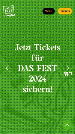 Vorschau der mobilen Webseite www.dasfest.de, Das Fest - Musikfestival Karlsruhe