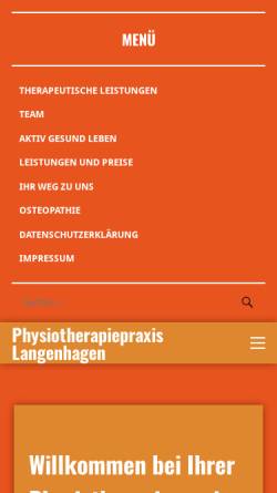 Vorschau der mobilen Webseite www.physiotherapie-lgh.de, Physiotherapie Praxis Liebert + Rupprecht