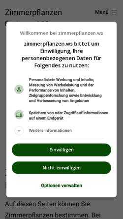 Vorschau der mobilen Webseite zimmerpflanzen.ws, Zimmerpflanzerl.de