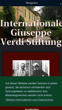 Vorschau der mobilen Webseite www.internationale-giuseppe-verdi-stiftung.org, Internationale Giuseppe Verdi Stiftung