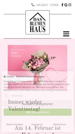 Vorschau der mobilen Webseite www.das-blumenhaus.info, Das Blumenhaus