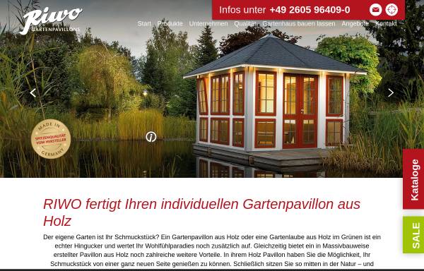 Vorschau von www.riwo-pavillons.de, RIWO Gartenpavillons und Gartenhäuser