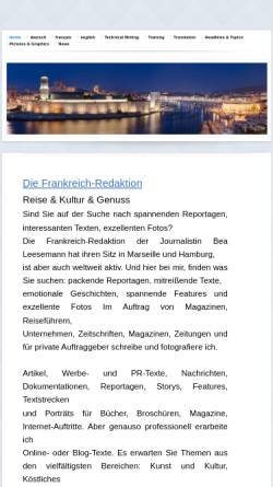 Vorschau der mobilen Webseite www.beateleesemann.eu, Bea Leesemann, Journalistin