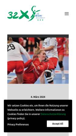 Vorschau der mobilen Webseite www.lcbruehl.ch, LC Brühl Handball