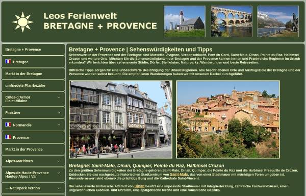 Vorschau von www.leos-ferienwelt.de, Bretagne und Provence